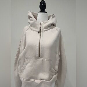Lululemon Athletica Cream Half-Gold Zip Hoodie